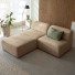 Vénus - Banquette modulable en tissu taupe, 3 places