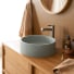 Gina - Washbasin in green-grey concrete, Ø 39 cm