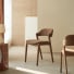 Santino - Chaise en chêne massif et tissu marron