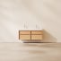 Margot - Vanity cabinet in solid oak and concrete, 120 cm