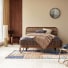 Simone - Bed in dark rattan with slatted base, 160 x 200 cm