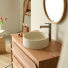 Gina - Round washbasin in cream concrete, Ø 33 cm