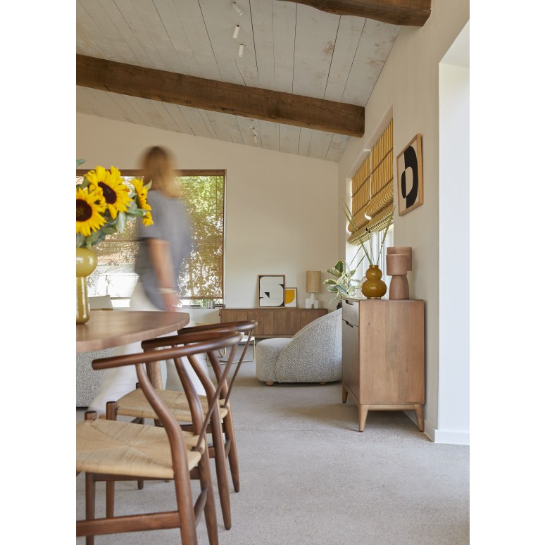 Blaise - Chaise en teck massif foncé et tissage