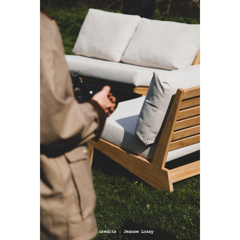 Olia - Solid teak garden armchair