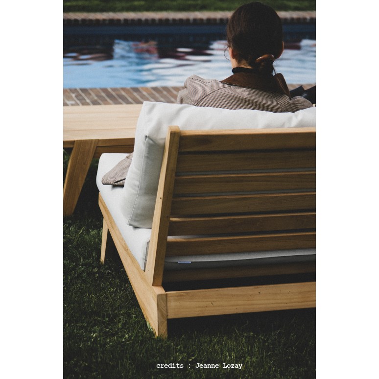 Olia - Banquette de jardin 2 places en teck massif