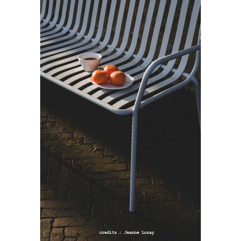 Gaby - Panca da giardino in metallo cream 2 posti