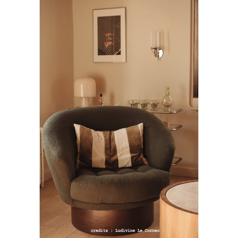 Ines - Draaibare fauteuil in mindi en groene stof