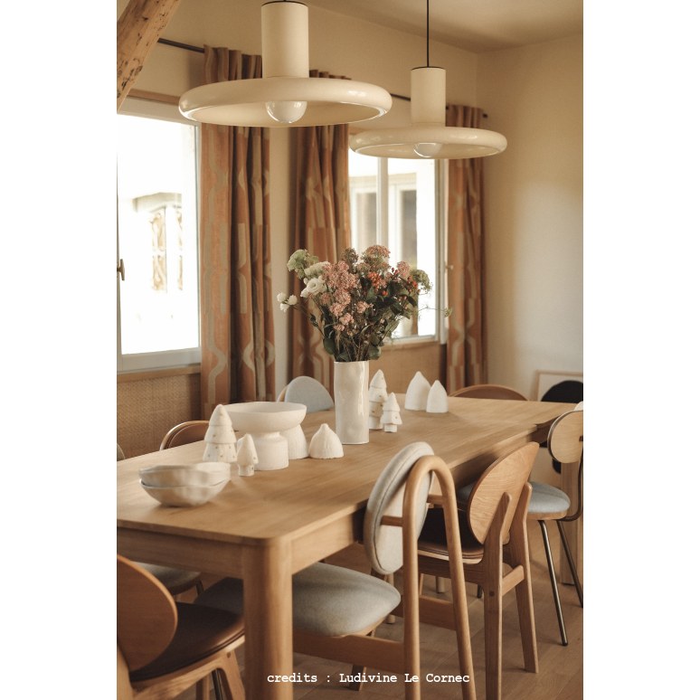 Olive - Silla de roble macizo y lana gris