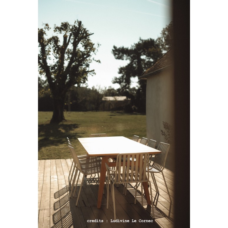 Antioni - Mesa de jardín de teca maciza para 8/10 personas