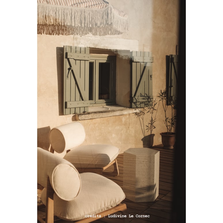 Zoé - Tavolino in battuto di terrazzo premium moon