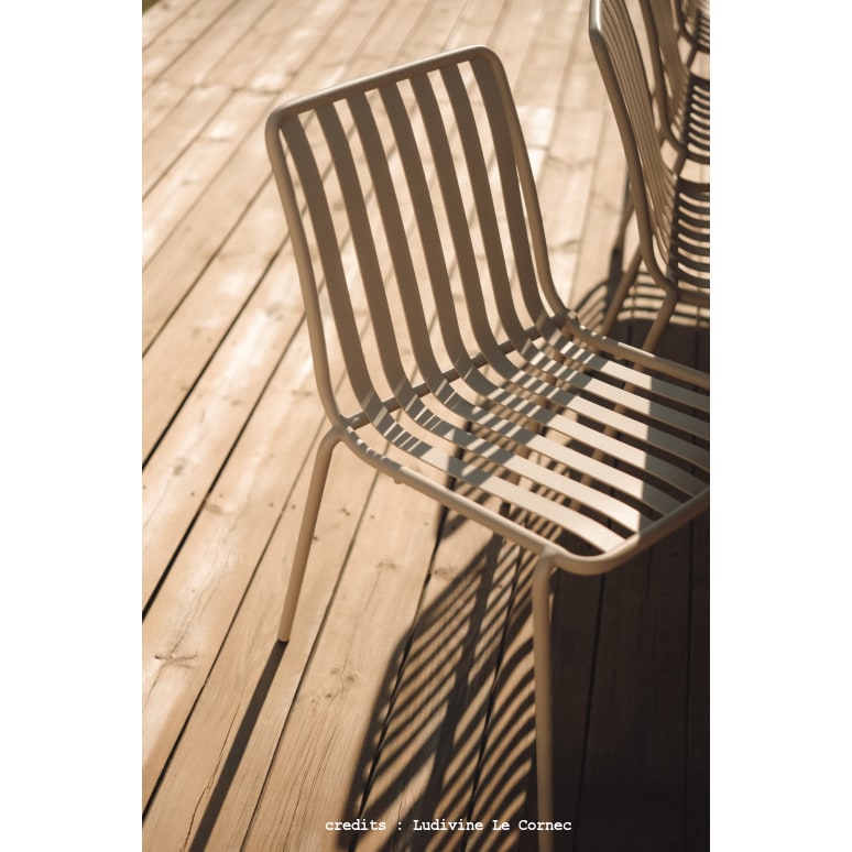 Gaby - Silla de metal color crema