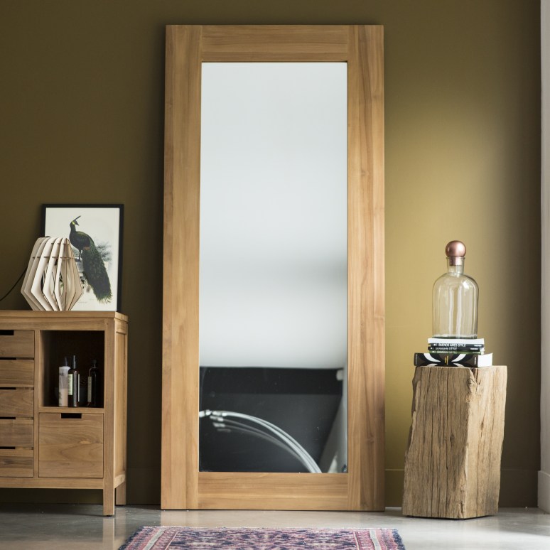 Square - Solid teak mirror 200x90 cm