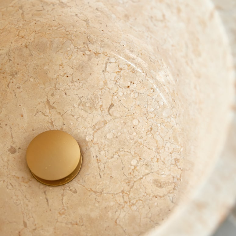 Koni - Lavabo a colonna in marmo cream