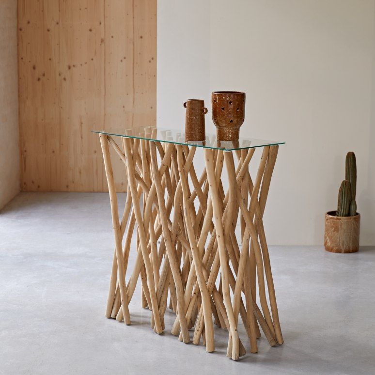 River - Console in solid teak