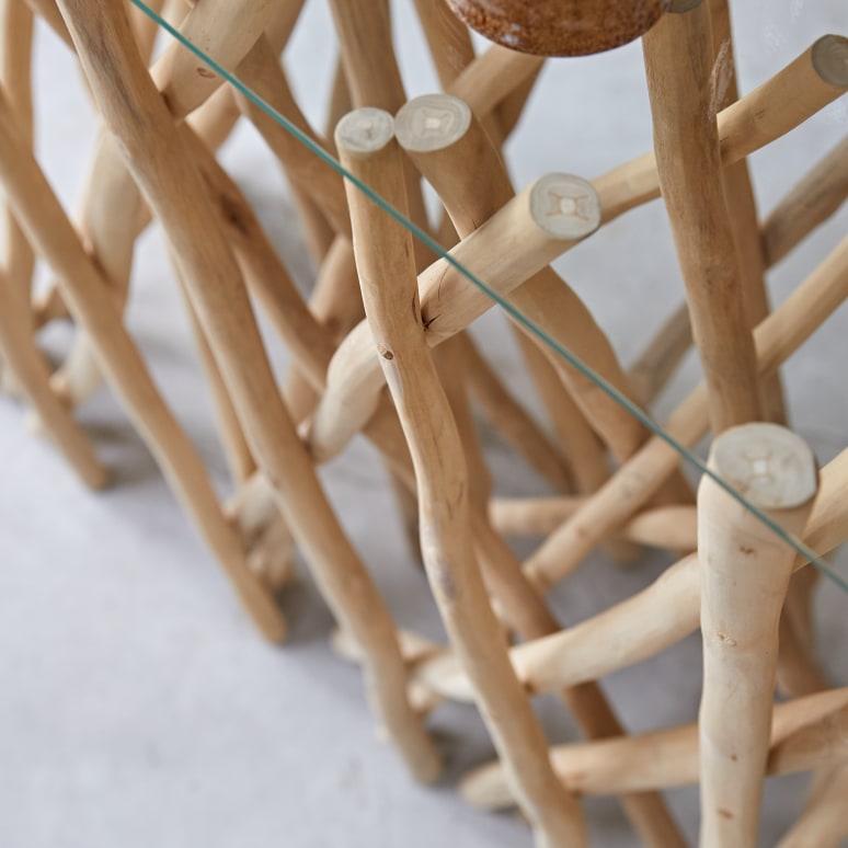 River - Console in solid teak