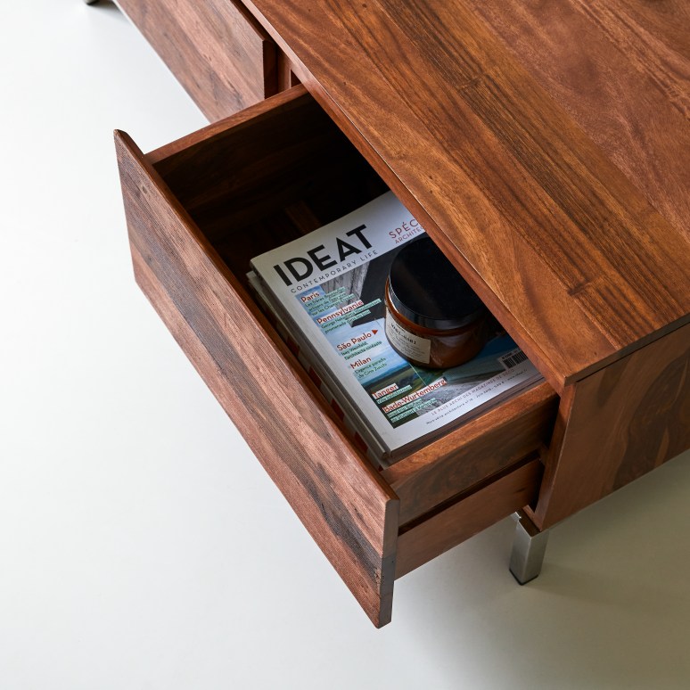 Nova - Mueble para TV de palisandro macizo de 205 cm