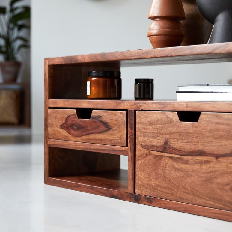 Kwarto - Mobile TV in legno di palissandro massello 85 cm