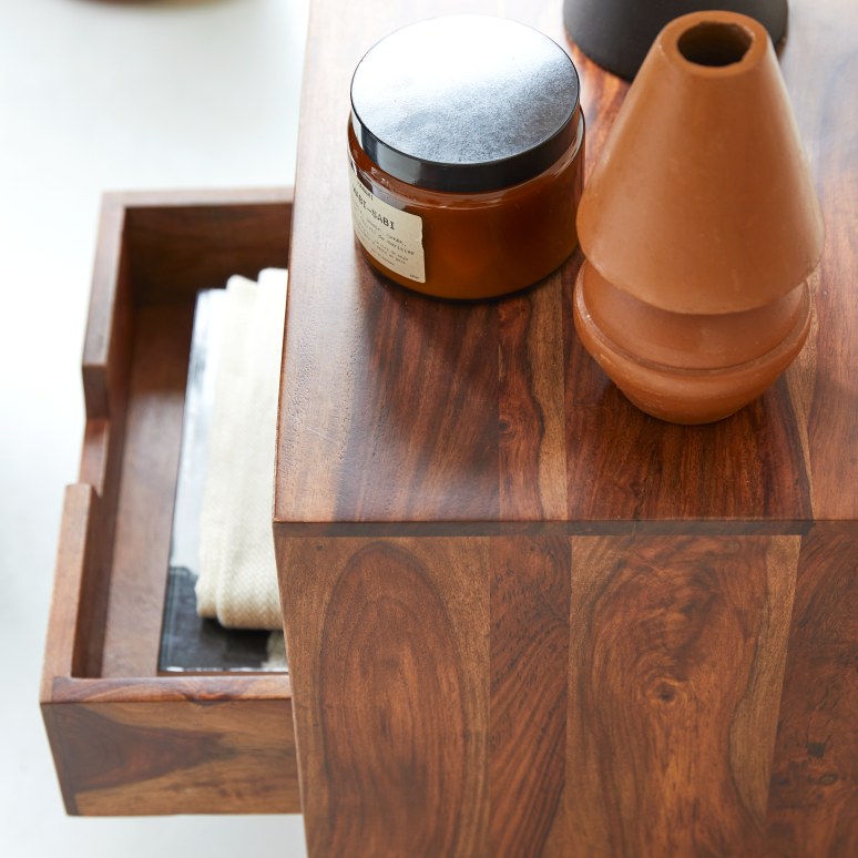 Kwarto - Solid sheesham 3-drawer cube unit