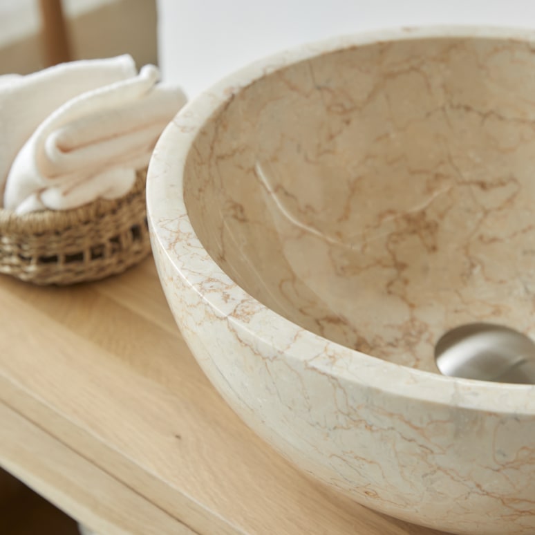 Ibyza - Vasque ronde en marbre cream