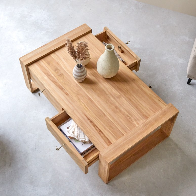 Minimalys - Solid teak coffee table