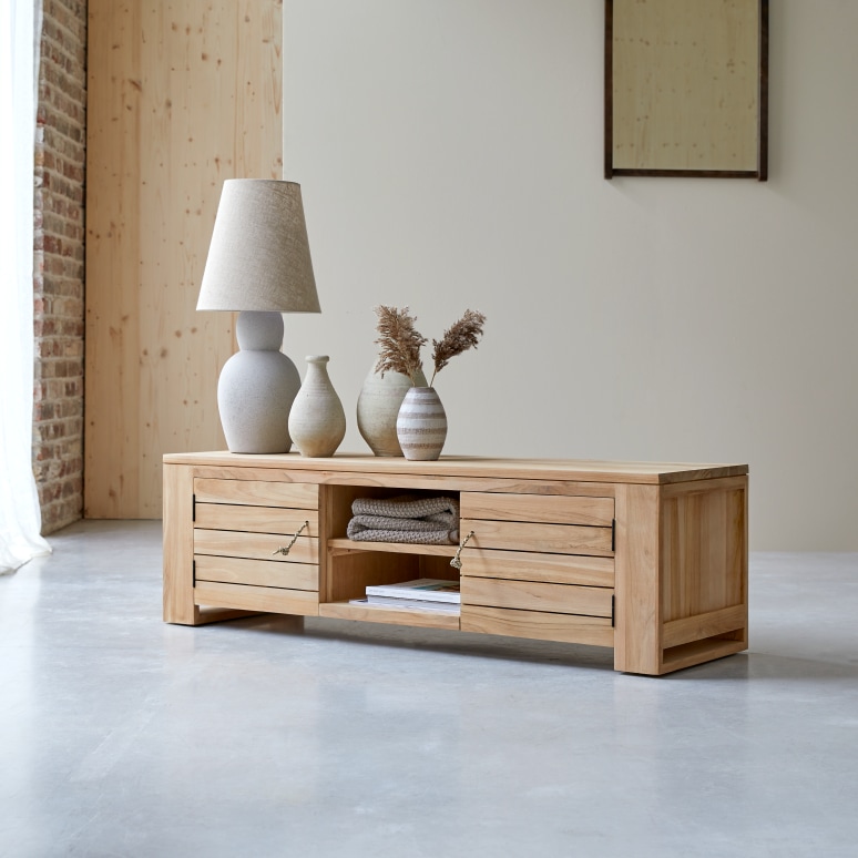 Minimalys - Mobile TV in teak massello 135 cm