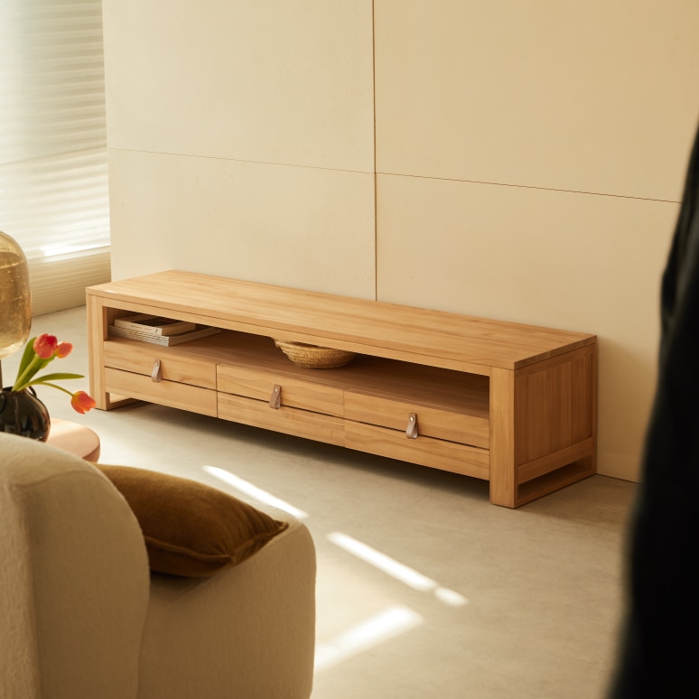 Minimalys - Mobile TV in teak massello 170 cm