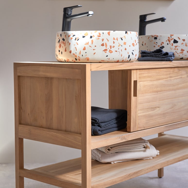 Arty - Waschtisch aus massivem Teakholz 120