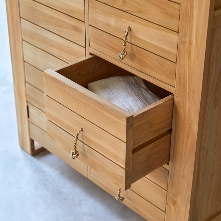 Minimalys - Garderobenschrank aus Massivteak