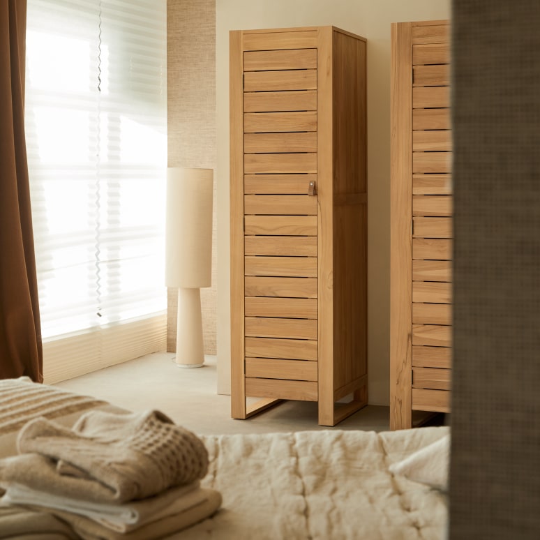 Minimalys - Children's single wardrobe in solid teak