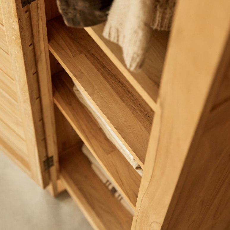 Minimalys - Children's single wardrobe in solid teak