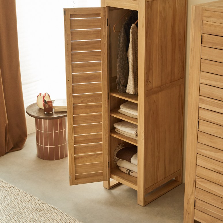 Minimalys - Children's single wardrobe in solid teak
