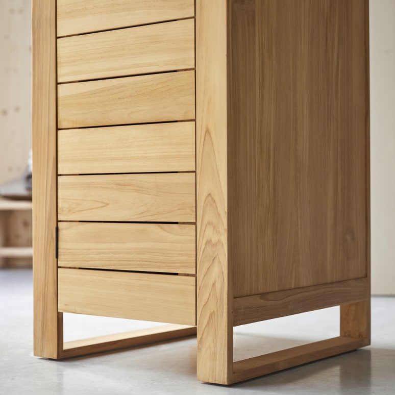 Minimalys - Single column in solid teak