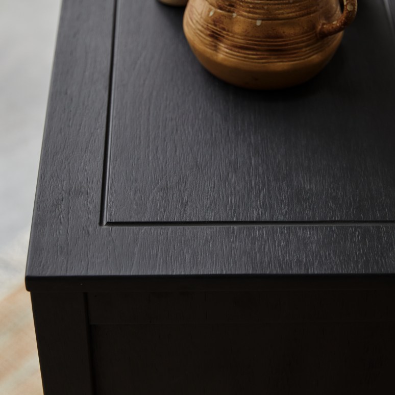 Thaki Black - Bahut d'entrée en pin massif 80 cm