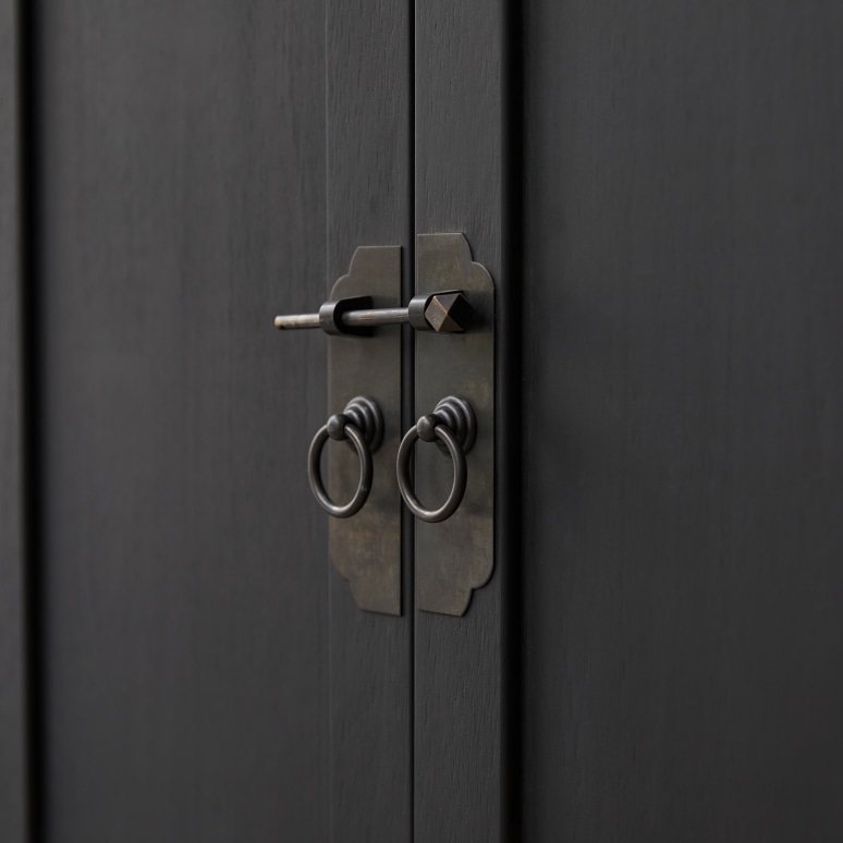 Thaki Black - Solid pine cupboard 80 cm