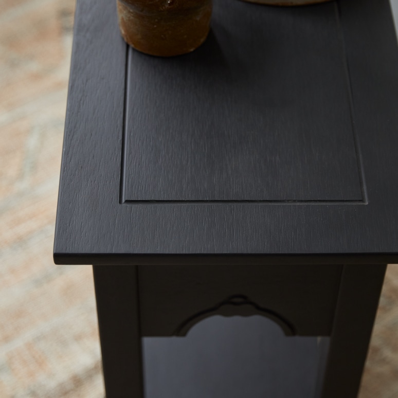 Thaki Black - Console d'entrée en pin massif 2 tiroirs P. 35 cm