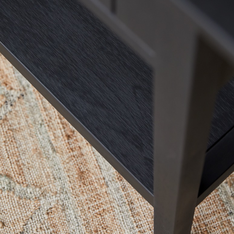 Thaki Black - Solid Pine Console Table with two drawers