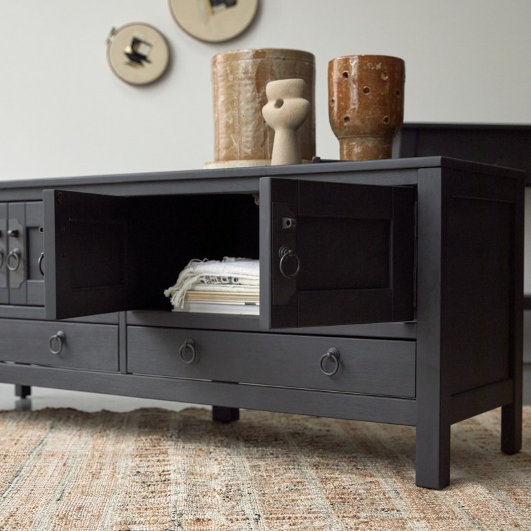 Thaki Black - Solid Pine TV Stand