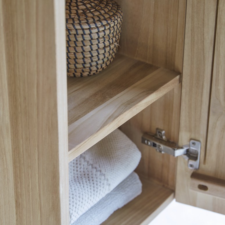 Typo - Hochschrank aus massivem Teakholz