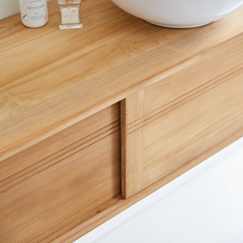 Basic - Massief teakhouten wastafelmeubel 140 cm