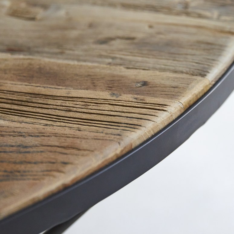 Lancelot - Coffee table in solid reclaimed elm and metal