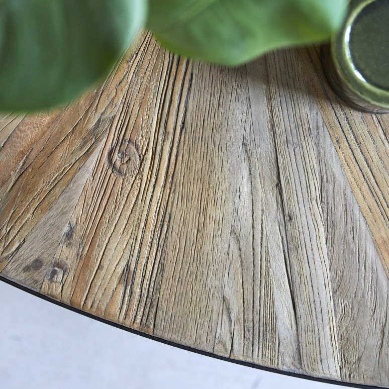 Lancelot - Reclaimed Solid Elm and Metal Coffee Table