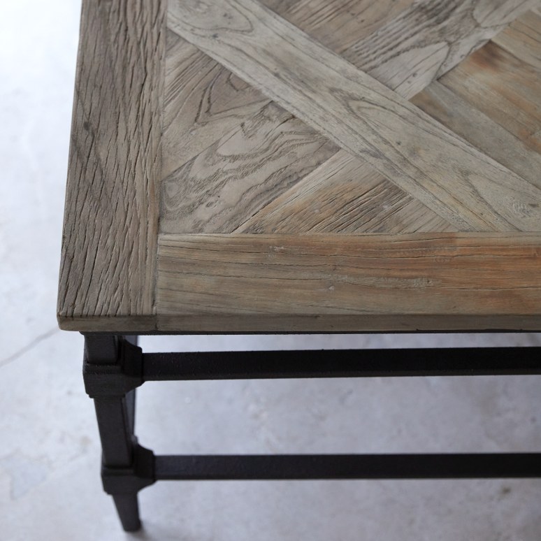 Gatsby - Salontafel van massief iepenhout en metaal