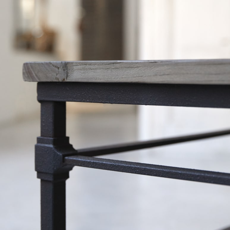 Gatsby - Couchtisch aus massivem Ulmenholz und Metall