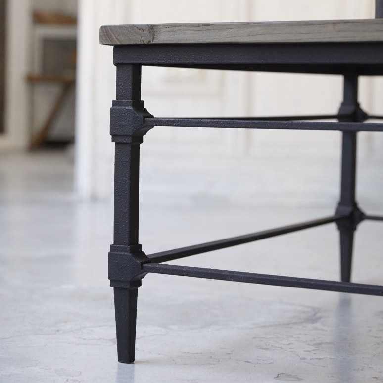 Gatsby - Salontafel van massief iepenhout en metaal