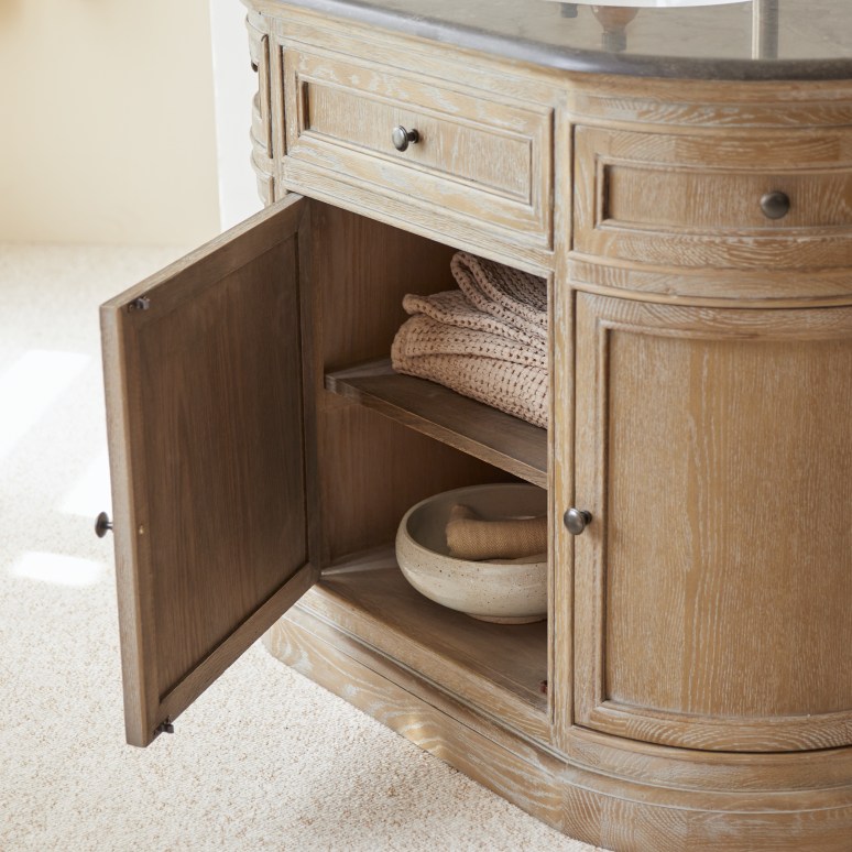 Louise - Oak and stone vanity unit 110 cm