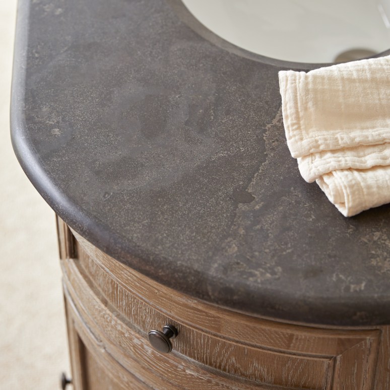 Louise - Mueble de baño de roble y piedra de 110 cm