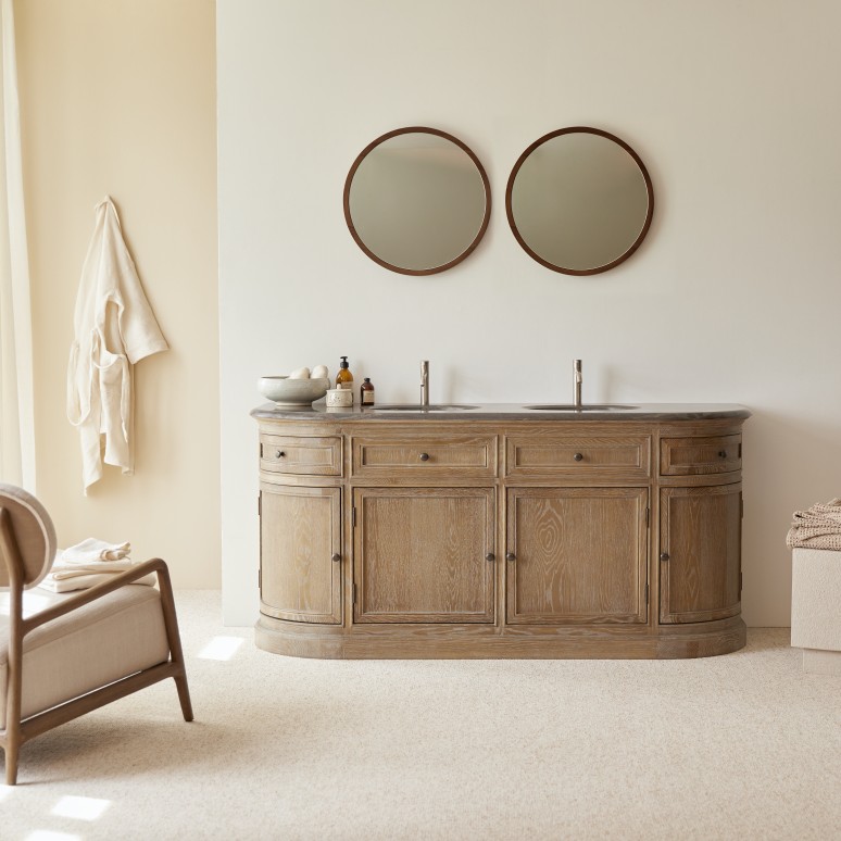 Louise - Oak and stone vanity unit 180 cm