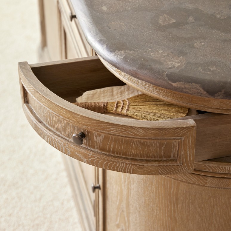 Louise - Mueble de baño de roble y piedra de 180 cm