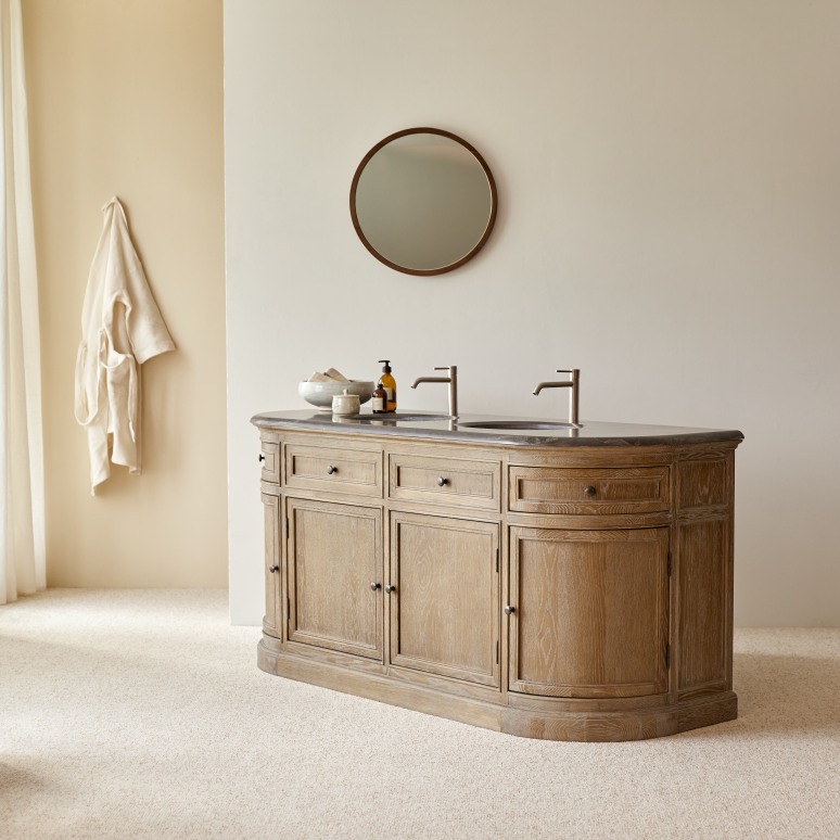 Louise - Oak and stone vanity unit 180 cm