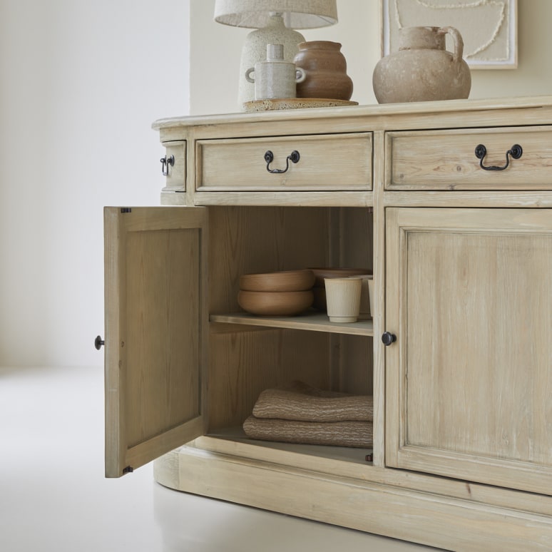 Celeste - Credenza in legno di pino da 180 cm